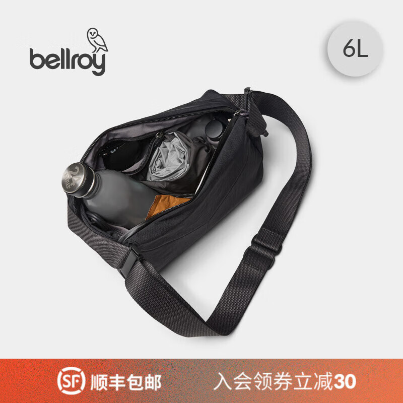 Bellroy澳洲Venture Sling Mini 6L迷你探险家胸包单肩背包斜挎包 午夜黑6L