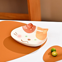 KANDA 神田 陶瓷碗家用日式米饭碗釉下彩饭碗卡通泡面碗汤碗 三色厨猫盘 8英寸