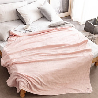 Uchino 内野 余香毛巾被夏季薄款全棉抑菌被芯空调被沙发毯成人盖毯 粉色(桃子) 150cmX200cm