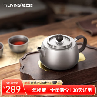 TILIVING 钛立维）纯钛公道杯茶漏茶叶过滤器滤网功夫泡茶分茶器功夫茶具 纯钛小茶壶（320ml）