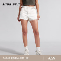 MISS SIXTY2024夏季牛仔短裤女复古辣妹风镂空性感白色休闲风 白色 25