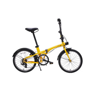 DECATHLON 迪卡侬 Fold500 折叠自行车 20寸 变速通勤便携学生超轻折叠车 黄色 舒适坐垫+座位下把手