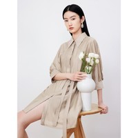 Juzui 玖姿 JZ玖姿职业衬衫式连衣裙女装夏季气质纯色裙子