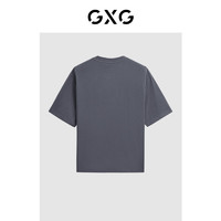 GXG男装 2024年夏季简约多色圆领字母印花短袖t恤男 深灰色 170/M