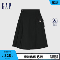 Gap女装2024春季防泼水不对称立体口袋半身裙872458 黑色 170/70A(L) 亚洲尺码