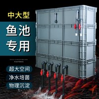 BESSN鱼池周转箱过滤箱 锦鲤池过滤系统大型室外水循环设备 鱼池过滤器 加大号4层 箱体+加厚过滤棉