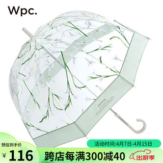 Wpc .新款plantica联名系列透明伞日本清新花艺极光伞鸟笼长柄雨伞 长柄透明伞-绿色 PLV-013