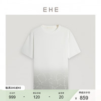 EHE男装 2024夏季东方吊染工艺 宽松短袖圆领套头针织衫男 白色，尺码：M