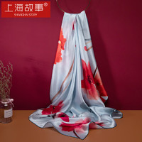 上海故事 真絲大方巾100%桑蠶絲絲巾春圍巾禮盒裝 SSS23SJ30 淺蘭