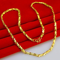 千影珠宝黄色金项链女款镀金链子女士仿真新娘结婚首饰品 长约43-47厘米0.13