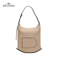 Delvaux24春夏女包女士手提包单肩腋下包Pin Hobo MM包包 季风棕