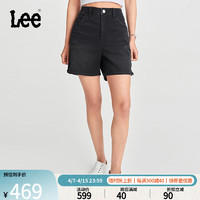 Lee24春夏舒适可调节侧拉链黑色女牛仔短裤LWB008254201-458 黑色 24