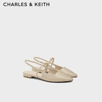 CHARLES&KEITH24夏法式尖头平底玛丽珍包头凉鞋CK1-70920144 Taupe灰褐色 41