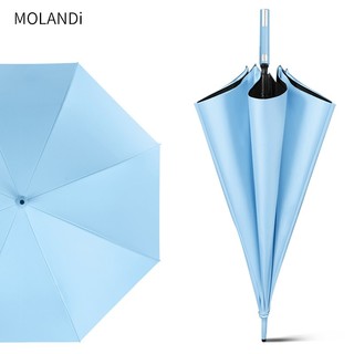MOLANDI 莫兰迪 雨伞双层半自动晴雨伞男女学生双人雨伞防风暴雨伞商务男士直杆防风伞两用 天蓝色