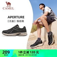 CAMEL 駱駝 全地形休閑運動男鞋復古慢跑步鞋子 X14B09L7013 黑色 40