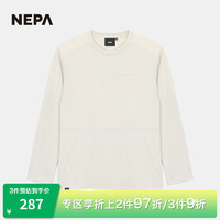 NEPA耐葩2024春夏男女同款圆领长袖T恤弹力舒适卫衣7KD5370 桦褐色D17 175/92A（100）