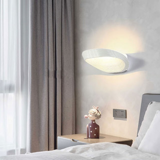 ZIDENG 姿灯 壁灯北欧师创意极简卧室床头灯客厅背景墙壁灯LED灯具 7W-暖光