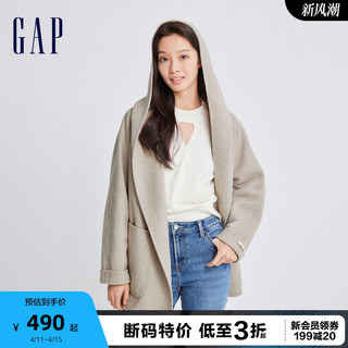 Gap 盖璞 女装冬季羊毛混纺保暖大衣宽松廓形外套889997