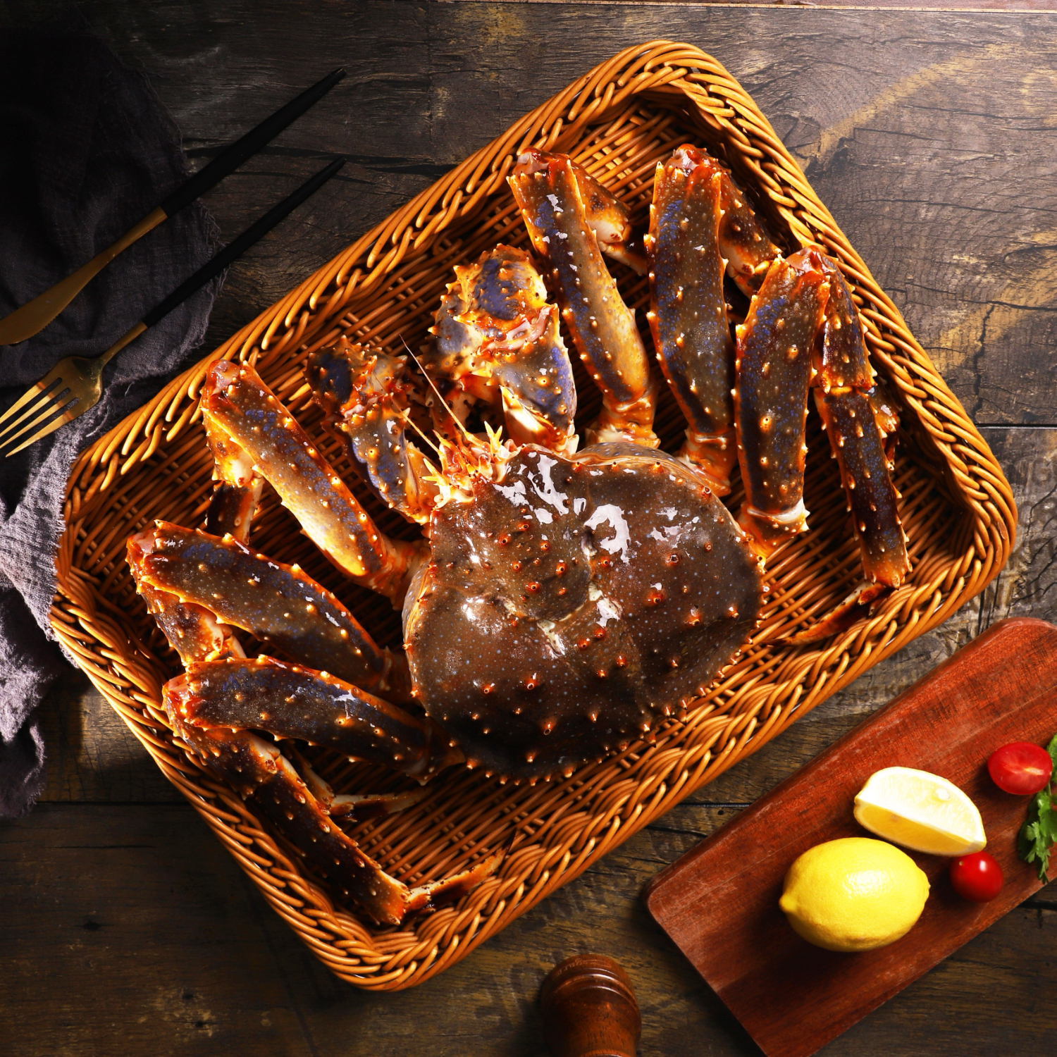 阿拉斯加帝王蟹鲜活冷冻生鲜大螃蟹蟹类生鲜海鲜礼盒俄罗斯 帝王蟹【4.2-4.7斤/只 实惠款】