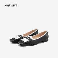 百亿补贴：NINE WEST 玖熙 乐福鞋女2023春季新款流苏撞色低跟深口一脚蹬单鞋