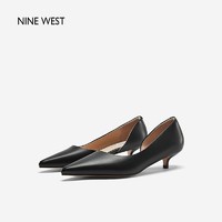 百亿补贴：NINE WEST 玖熙 浅口高跟鞋新款黑色尖头工作鞋职业工装通勤单鞋女