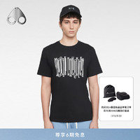 Moose Knuckles【春夏】BARCODE 男士棉质圆领T恤短袖 黑色 XL