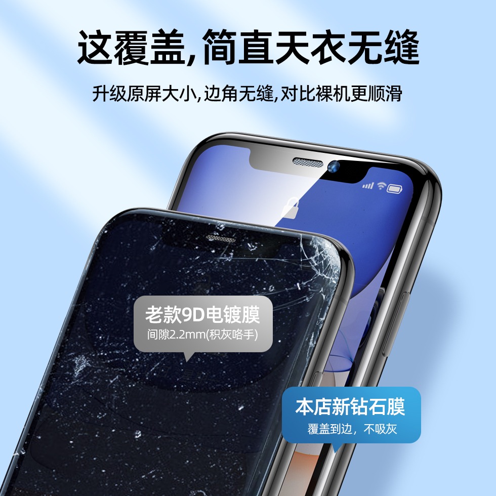 适用苹果11钢化膜全屏iphone13promax防窥膜14plus/15防摔防爆12手机膜xr气囊保护膜se2防指纹8plus全包边7p