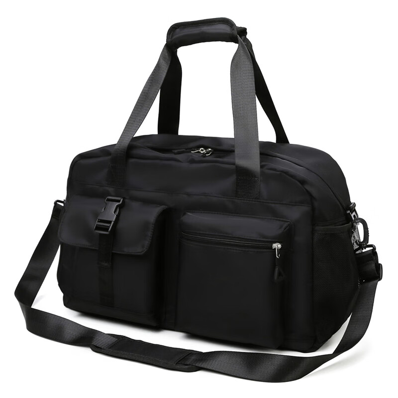 圣腾短途旅行包女手提行李袋旅游包鞋位包中等容量行李包旅行袋 黑色