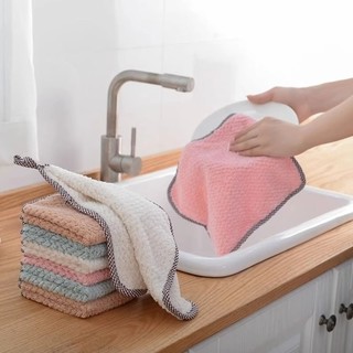 麒一阁 抹布厨房专用洗碗布家用吸水不掉毛不易沾油擦桌子珊瑚绒清洁毛巾