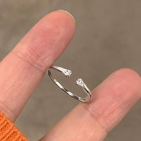 安提诺伯 925银闪钻猫爪戒指女开口食指尾戒时尚饰品 J137 猫爪戒指