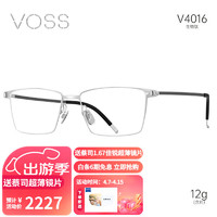 VOSS 芙丝 日本进口男款薄钛时尚休闲超轻生物钛超轻全框眼镜框V4016 C03 枪灰色