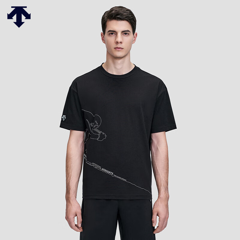 迪桑特（DESCENTE） SKI STYLE系列 中性短袖针织衫 D2233STS69 黑色-BK M
