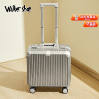 Walker Shop轻奢品牌行李箱小型登机皮箱拉杆箱18英寸结实耐用轻便密码旅行箱 流光银 18寸