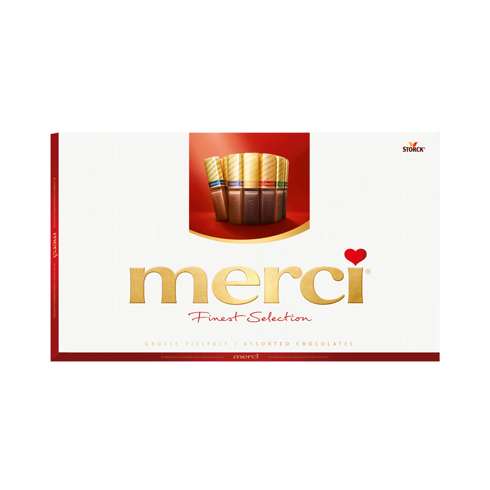 merci 德国Merci蜜思口红形7种口味夹心巧克力盒装400g内含32支