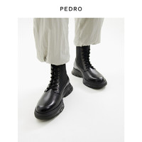 Pedro 小牛皮系带马丁靴24早春新款男士厚底短靴增高PM1-96380011