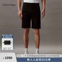 卡尔文·克莱恩 Calvin Klein Jeans24春夏男士简约布标休闲通勤直筒西裤短裤J325910 BEH-太空黑 34