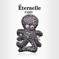 Eternelle 法国Eternelle时尚造型指环 韩版个性复古戒指章鱼造型镶钻女饰品