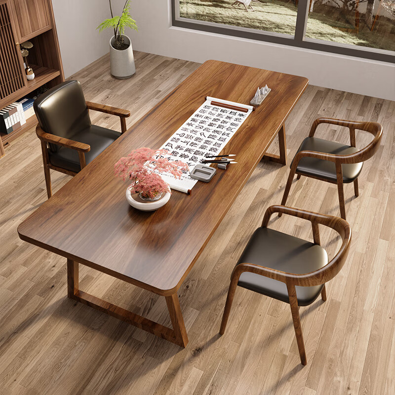 予凡 南美胡桃木实木书桌椅组合高端木材家用学习桌办公书桌原木风 单桌:140