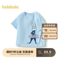 巴拉巴拉女童短袖T恤夏季2024纯棉卡通【迪士尼IP】 冰蓝80901 90cm