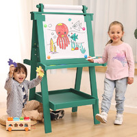 可爱布丁（Keaibuding）儿童画板大号实木男女孩双面升降折叠3磁性4岁6支架式节