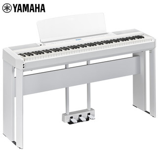 雅马哈（YAMAHA）电钢琴P525WH 专业88键重锤立式钢琴黑色 主机木架三踏板礼包 P-525白色主机+木架+三踏板