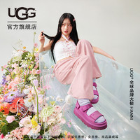 UGG 夏季新款男女同款休闲厚底露趾魔术贴搭扣凉鞋明星同款1152685