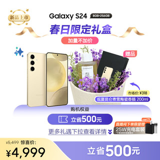 三星Galaxy S24  观夏香薰礼盒 Al智享生活办公 智能修图 8GB+256GB 浅珀黄 5G AI手机