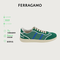 菲拉格慕（Ferragamo）男士深亮绿色高科技织物低帮休闲鞋 0769340_M  _ 85