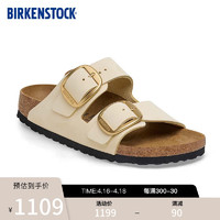 BIRKENSTOCK勃肯软木拖鞋女款时尚大巴扣凉拖Arizona 系列 米色/米白色窄版1026585 38