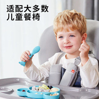 gb 好孩子 儿童硅胶餐垫卡通吸盘碗防摔宝宝分格餐具（猴子笑脸） 舒畅蓝