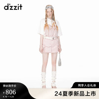 DZZIT地素假象印花t恤2024夏季潮流设计时尚女 漂白色 M