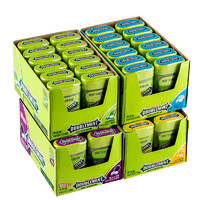 绿箭 口香糖泡泡糖零食网红糖果清新口气 塑料盒20粒*3盒 清爽薄荷味