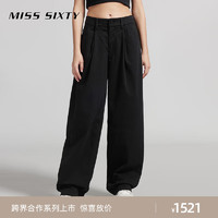 MISS SIXTY x Keith Haring 跨界合作系列2024春季直筒牛仔裤 黑色 23