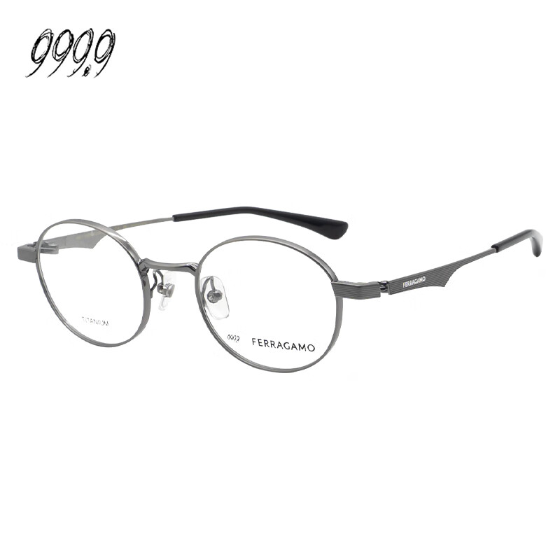 FOUR NINES999.9菲拉格慕联名眼镜框男款钛材近视眼镜架SF9012 048 48mm 048暗银色